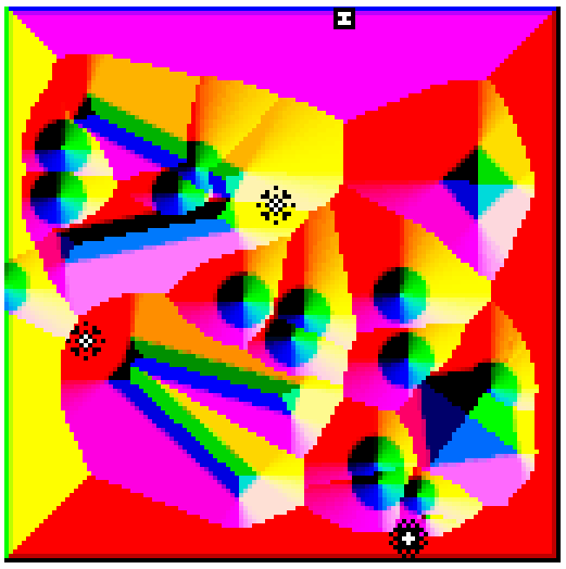 Gif showing the gradient visualisation of the game.